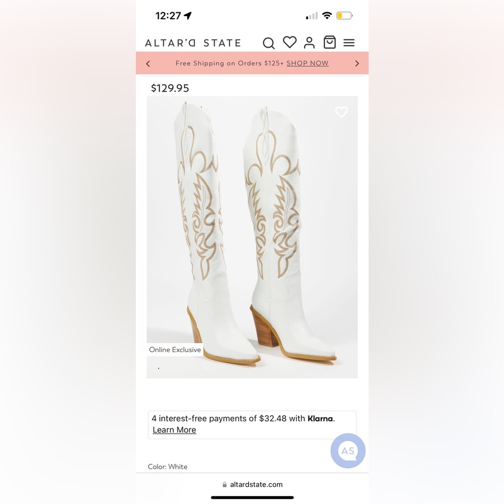 ALTAR’D STATE Simone tall western boot (NEVER WORN)